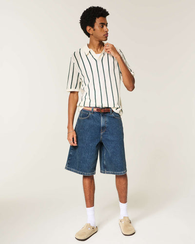 Boxy Short-Sleeve Soccer Sweater Polo