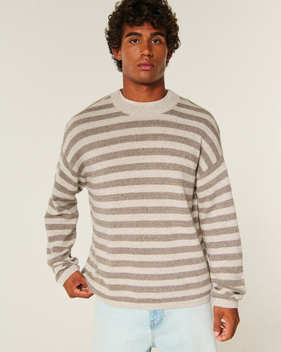 Boxy Striped Crew Sweater