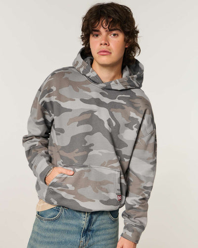 Boxy Camo Logo Graphic Hoodie