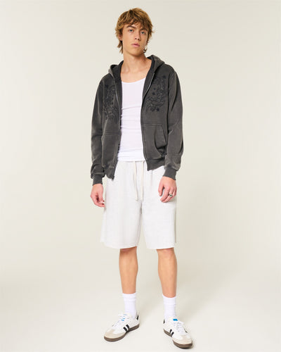 Zip-Up Graphic Hoodie