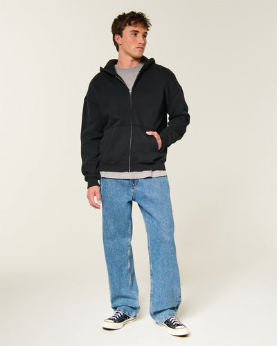 Boxy Zip-Up Hoodie