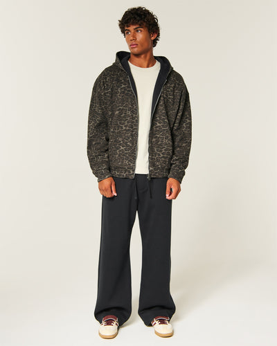 Boxy Reversible Zip-Up Hoodie