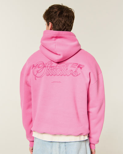 Boxy Logo Graphic Hoodie