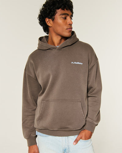 Boxy Logo Graphic Hoodie