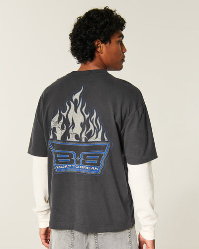 Boxy Layered 2-in-1 Total Pressure Graphic Tee