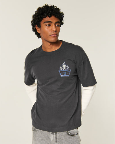 Boxy Layered 2-in-1 Total Pressure Graphic Tee