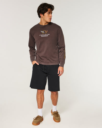 Relaxed Long-Sleeve Chevrolet Corvette Graphic Tee