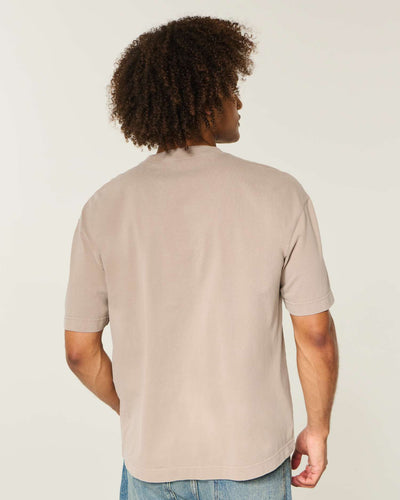 Boxy Heavyweight Washed Cotton Crew T-Shirt