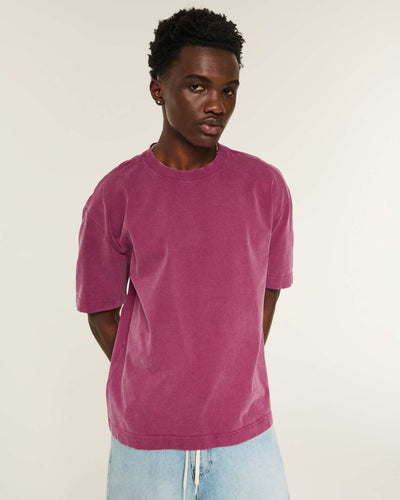 Boxy Heavyweight Washed Cotton Crew T-Shirt