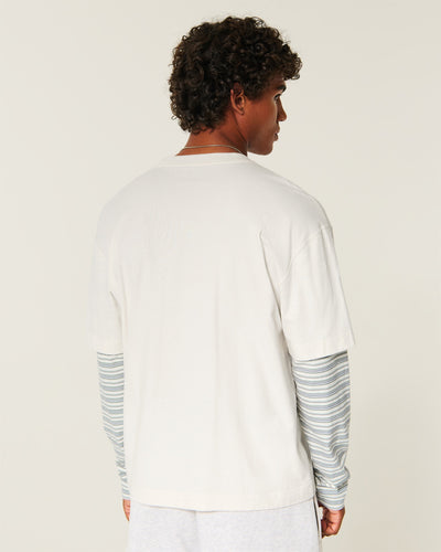Boxy Layered 2-in-1 Crew T-Shirt