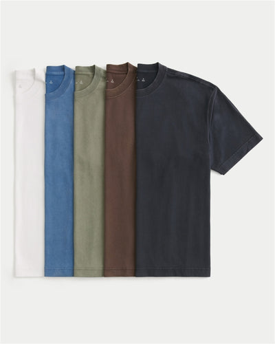 Boxy Heavyweight Crew T-Shirt 5-Pack