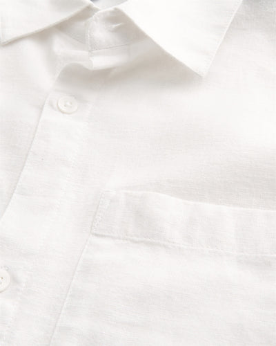 Long-Sleeve Linen-Blend Shirt