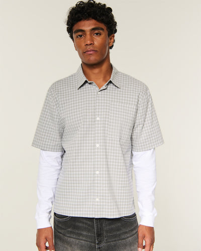 Boxy Button-Through Twofer Shirt