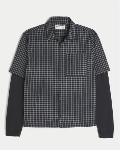 Boxy Button-Through Twofer Shirt