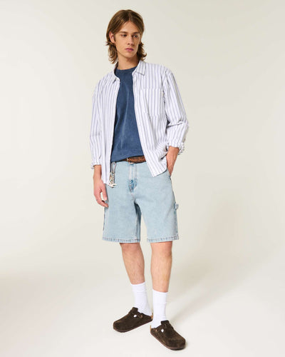 Light Wash Baggy Painter Jean Shorts