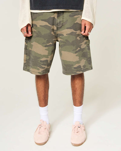 Camo Baggy Jean Shorts