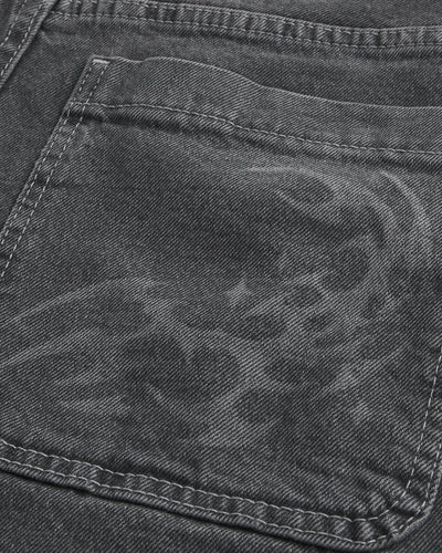 Cybercigilism Graphic Baggy Jean Shorts