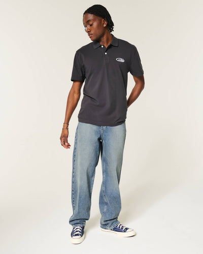 Medium Wash Baggy Jeans
