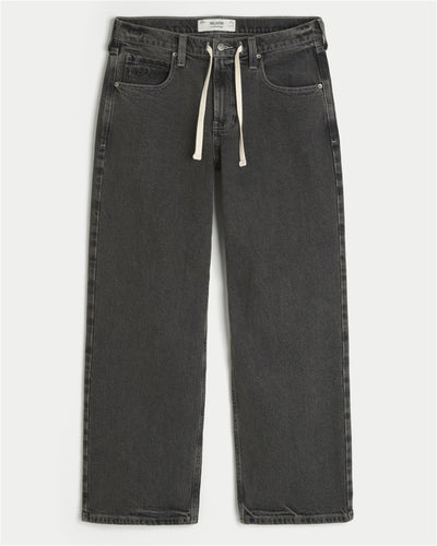 Low-Rise Drawstring Waist Baggy Jeans