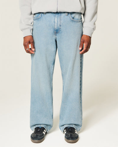 Low-Rise Embroidered Baggy Jeans