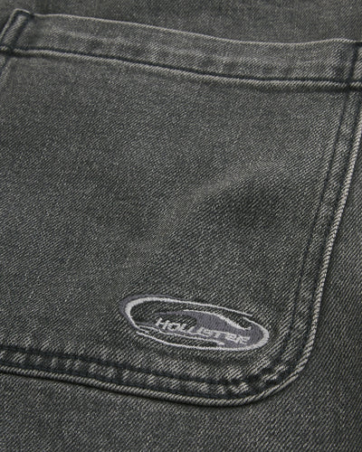 Logo Embroidery Baggy Jeans