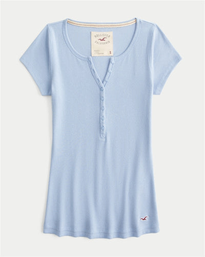 Short-Sleeve Rib Henley