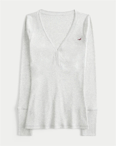 Long-Sleeve V-Neck Icon Top