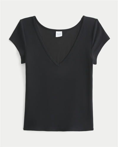 Reversible V-Neck Slash-Neck T-Shirt