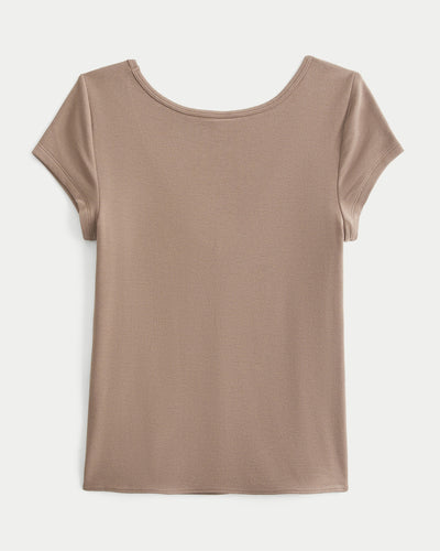 Reversible V-Neck Slash-Neck T-Shirt
