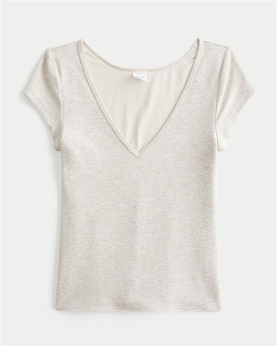 Reversible V-Neck Slash-Neck T-Shirt