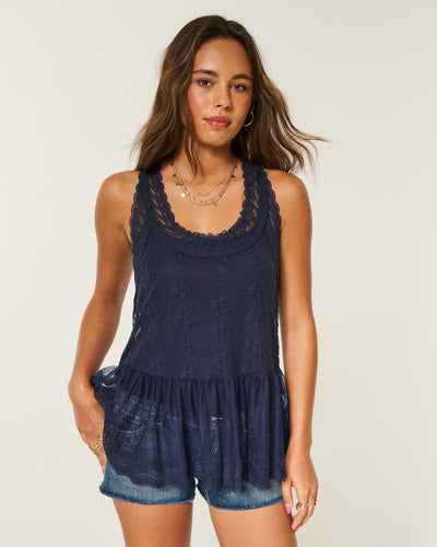 All-Over Lace Racerback Tank