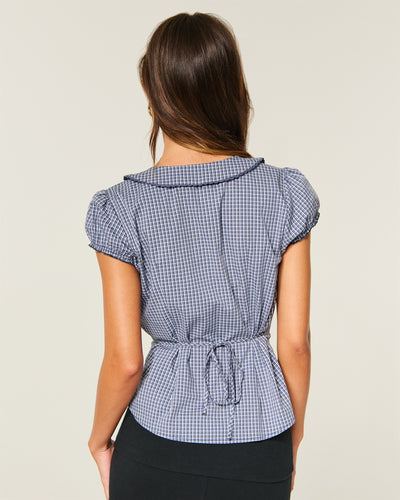 Short-Sleeve Statement Collar Shirt