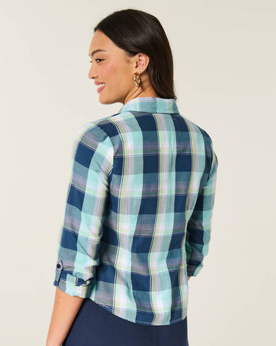 Plaid Button Front Shirt