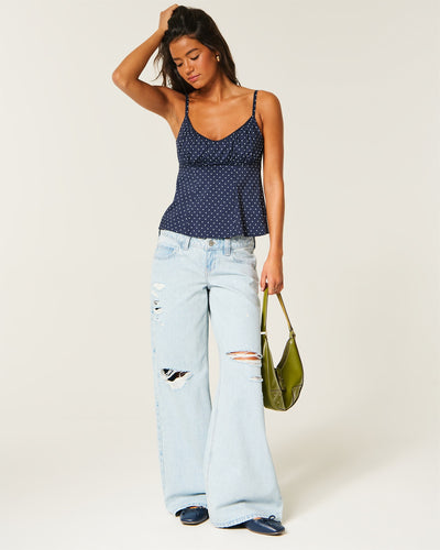 Dot Pattern Babydoll Tank
