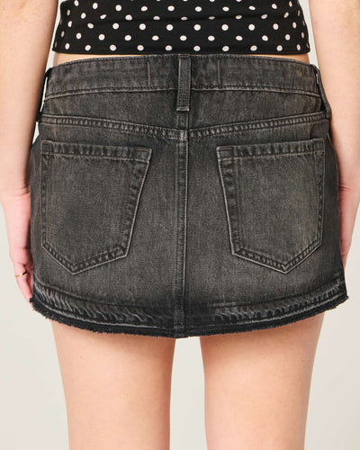 Ultra Low-Rise Denim Micro Mini Skort