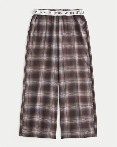Low-Rise Logo Waist Flannel Pants