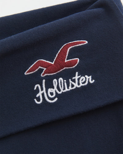 Foldover Waist Logo Knit Flare Pants