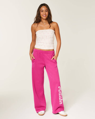 Hollister Feel Good Wide-Leg Logo Graphic Sweatpants
