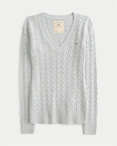 Hollister Ivy Cable-Knit V-Neck Sweater