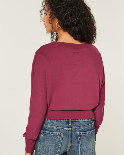 Banded Off-the-Shoulder Sweatshirt