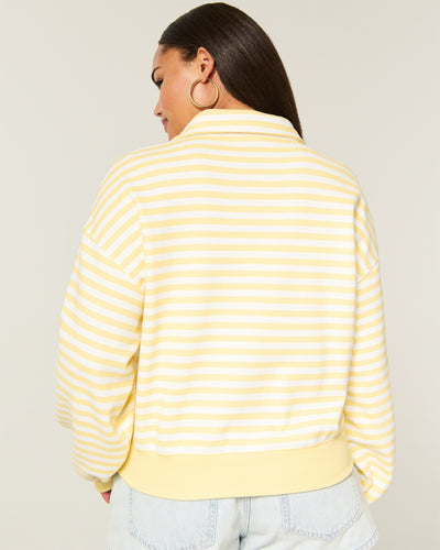 Hollister Feel Good Striped Half-Zip Sweatshirt