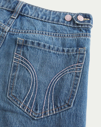 Hollister Andi Adjustable Waist Low-Rise Medium Wash Baggy Jeans