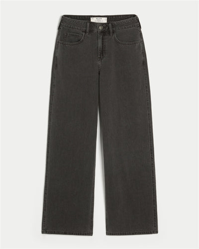 High-Rise Washed Black Lightweight Baggy Jeans