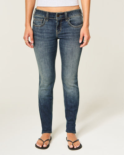 Low-Rise Dark Wash Skinny Jeans