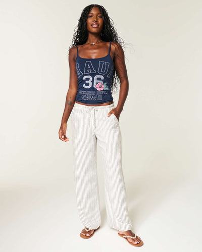 Slub Pull-On Pants