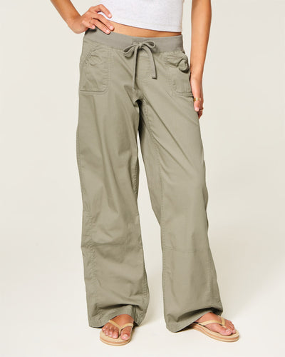 Hollister Remi Ultra Low-Rise Poplin Pull-On Pants