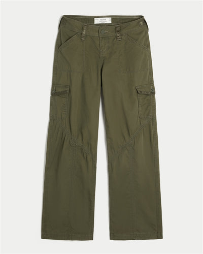 Hollister Andi Adjustable Waist Ultra Low-Rise Baggy Satin Trim Pants