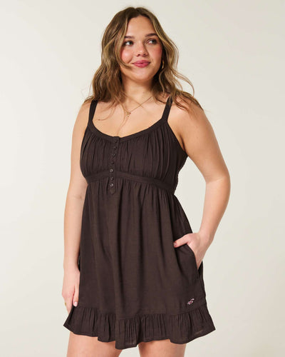 Button Front Mini Dress