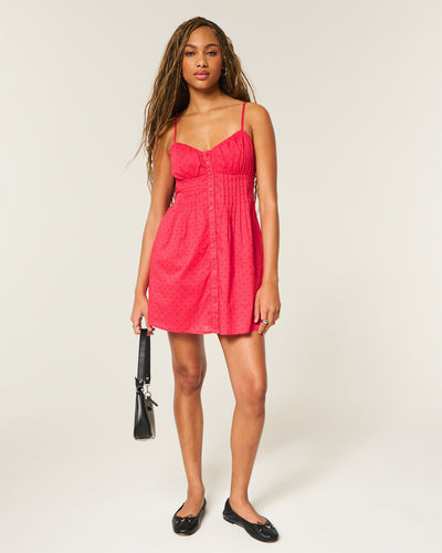 Pintuck Mini Dress