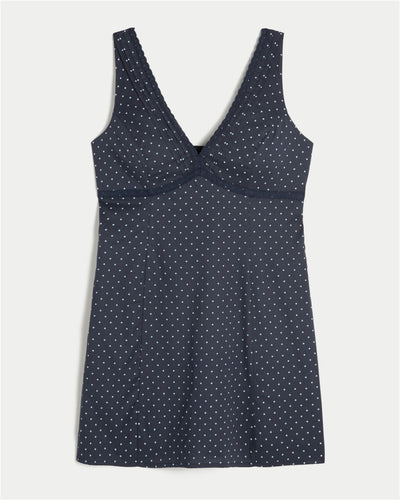 Lace Trim Mini A-Line Dress